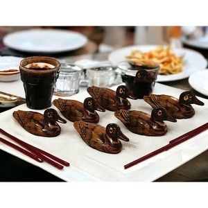 Resin,Mandarin Ducks, Chopsticks, Knife Holder, Set Of 6, Vintage, Fun, Decor